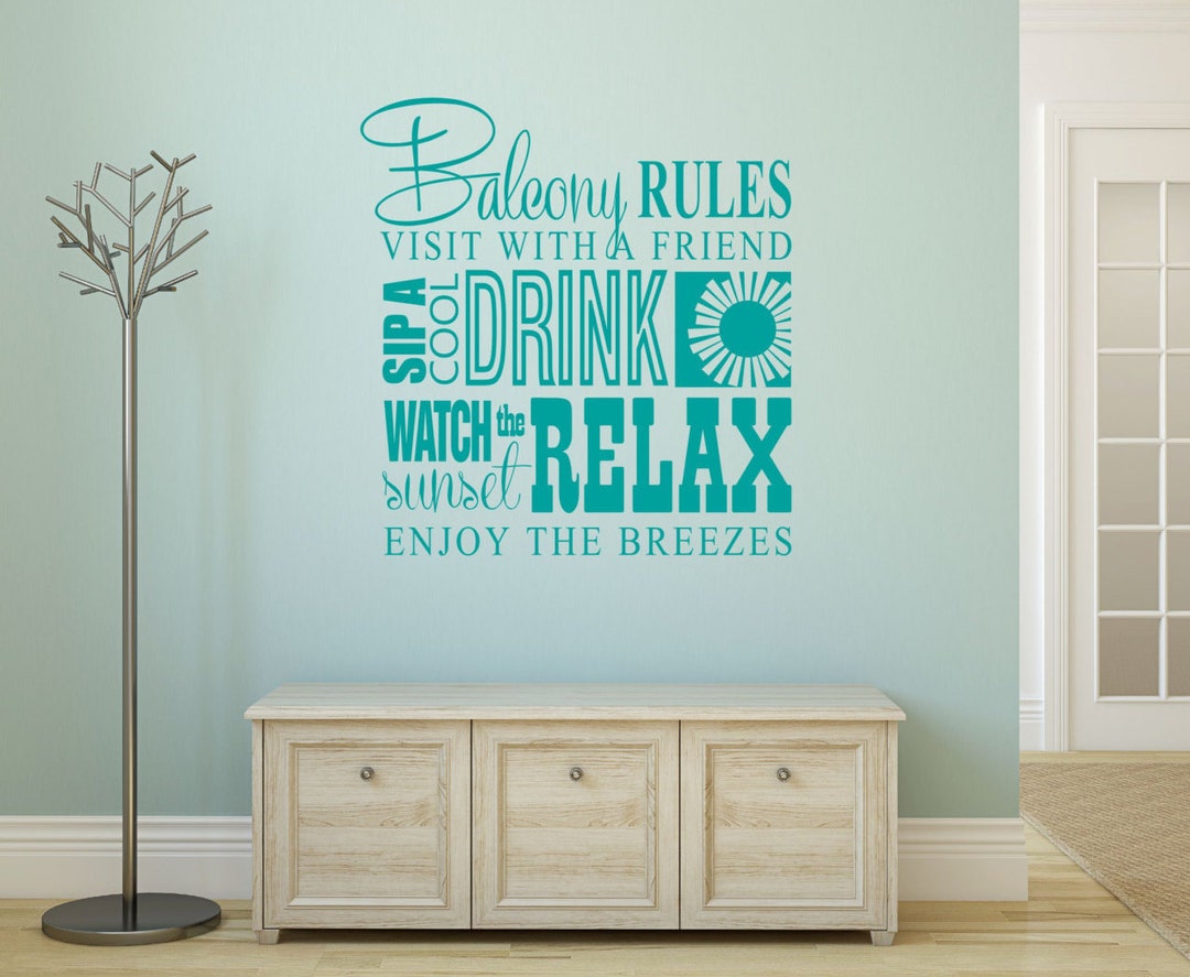 Balcony Rules Decal Family Wall Decal Wall Quotes Beach Etsy balcony-rules-decal-family-wall-decal-wall-quotes-beach-etsy