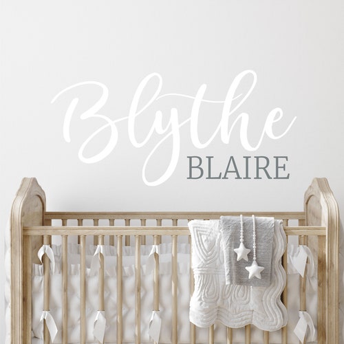 Personalized Wall Decal Girl Name Wall Decal Nursery Wall Etsy