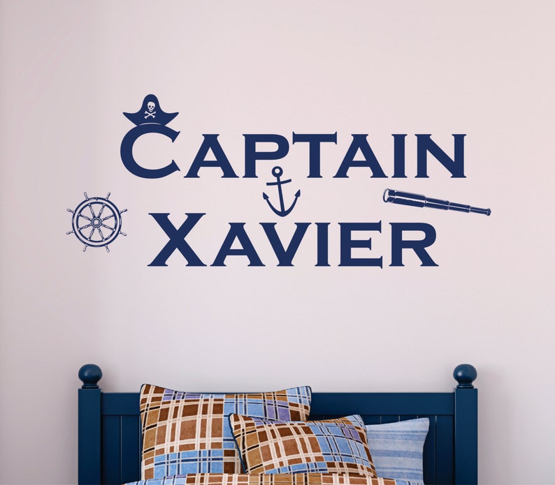 Personalized Name Captain Wall Decal Custom Name Captain Etsy