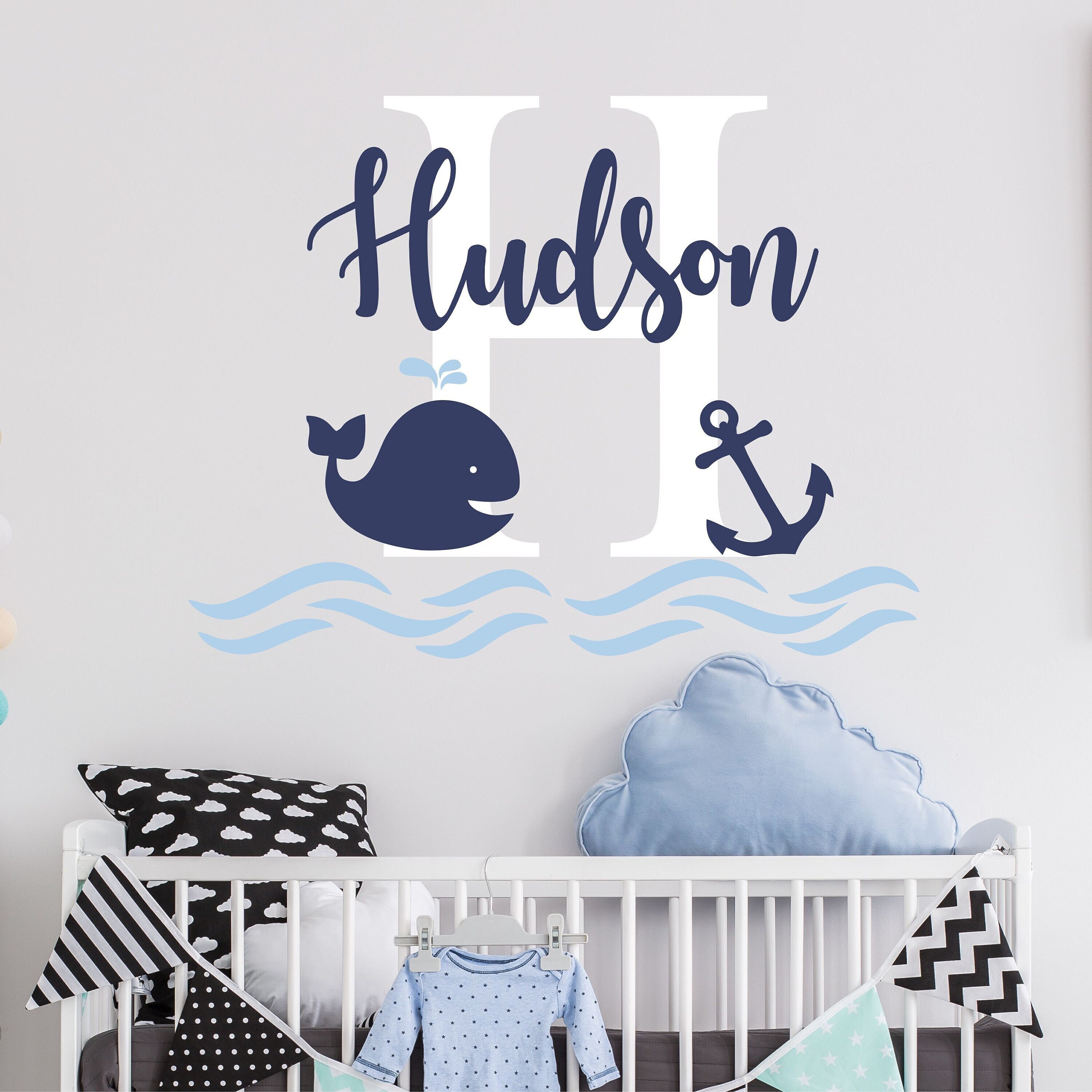 Personalized Wall Decal Boy Name Wall Decal Nursery Wall Decal - Custom ...