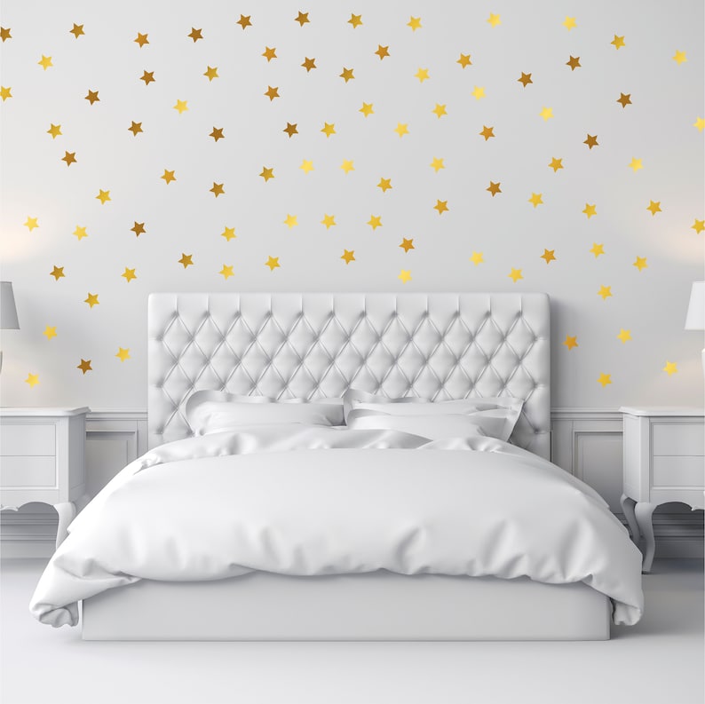 Stars Wall Decal Sticker Star Stickers Metallic Gold Stars | Etsy