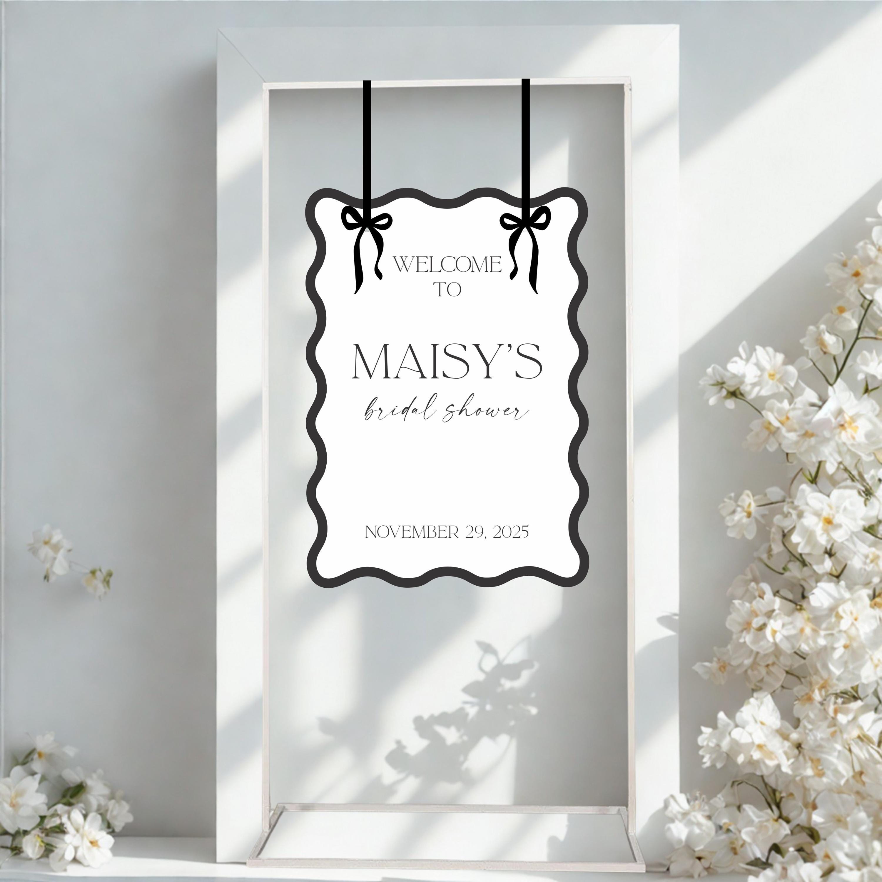 Wavy Welcome Sign - Modern Bridal Shower Sign - Wavy Acrylic Welcome ...