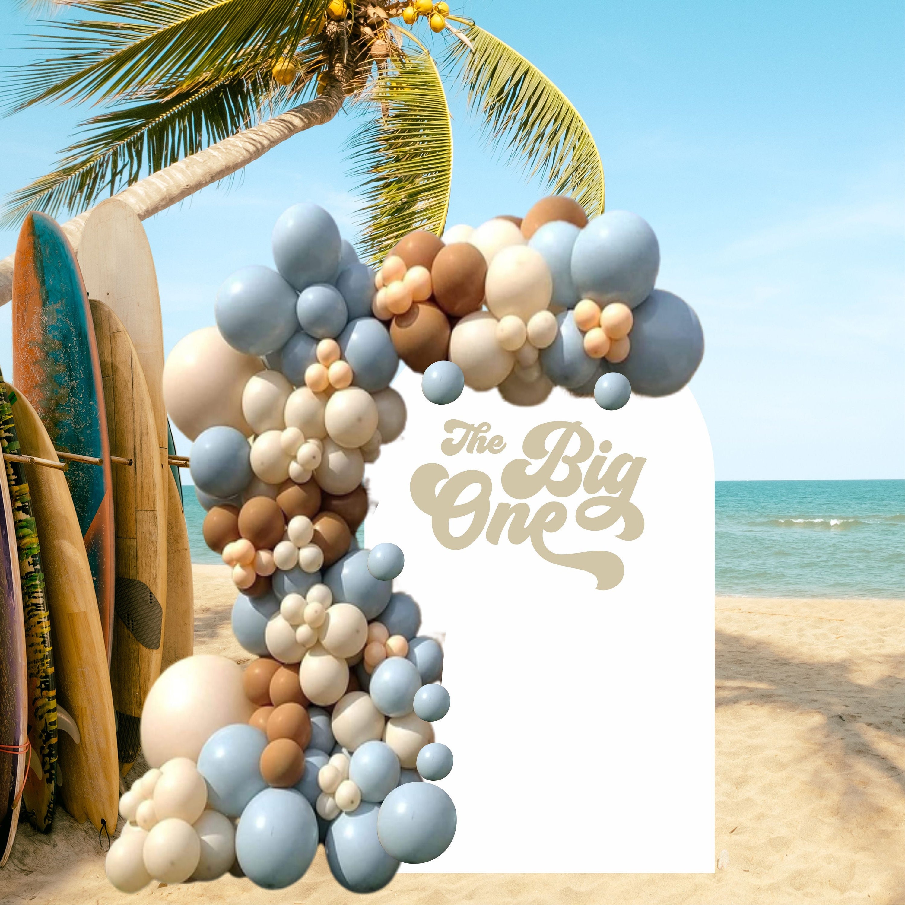 The Big One Birthday Party First Birthday Decal Birthday Party Backdrop Happy 1st Birthday for Balloon Arch The Big One Wave