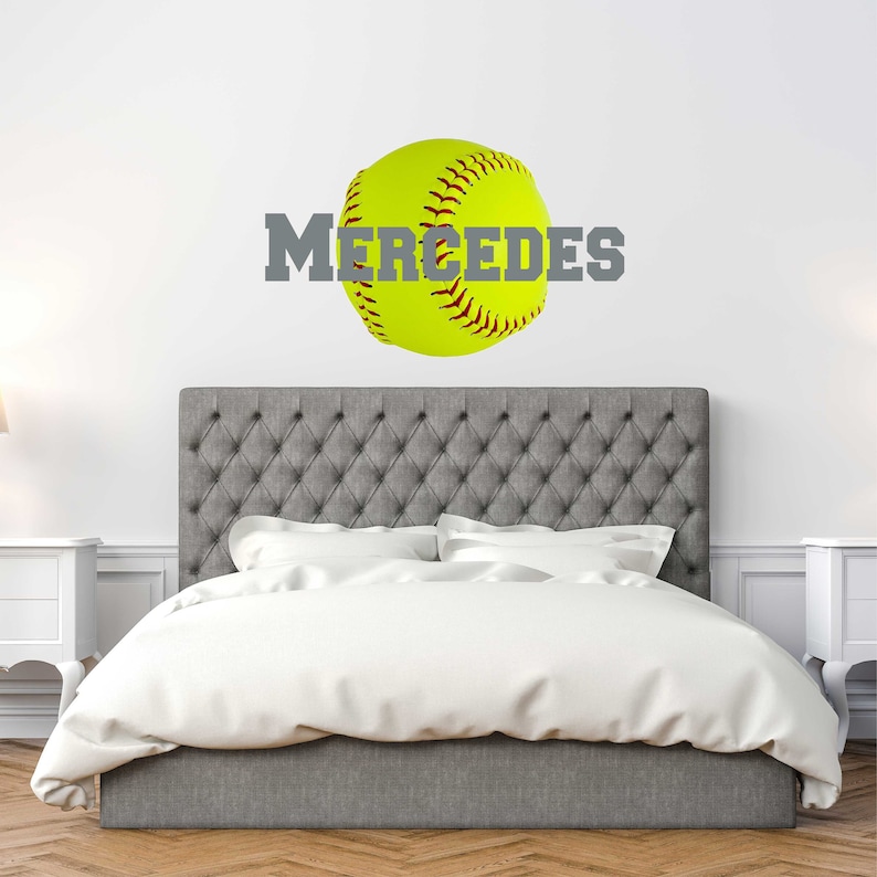 Softball Wall Decal Personalized Name Custom Name Softball Etsy