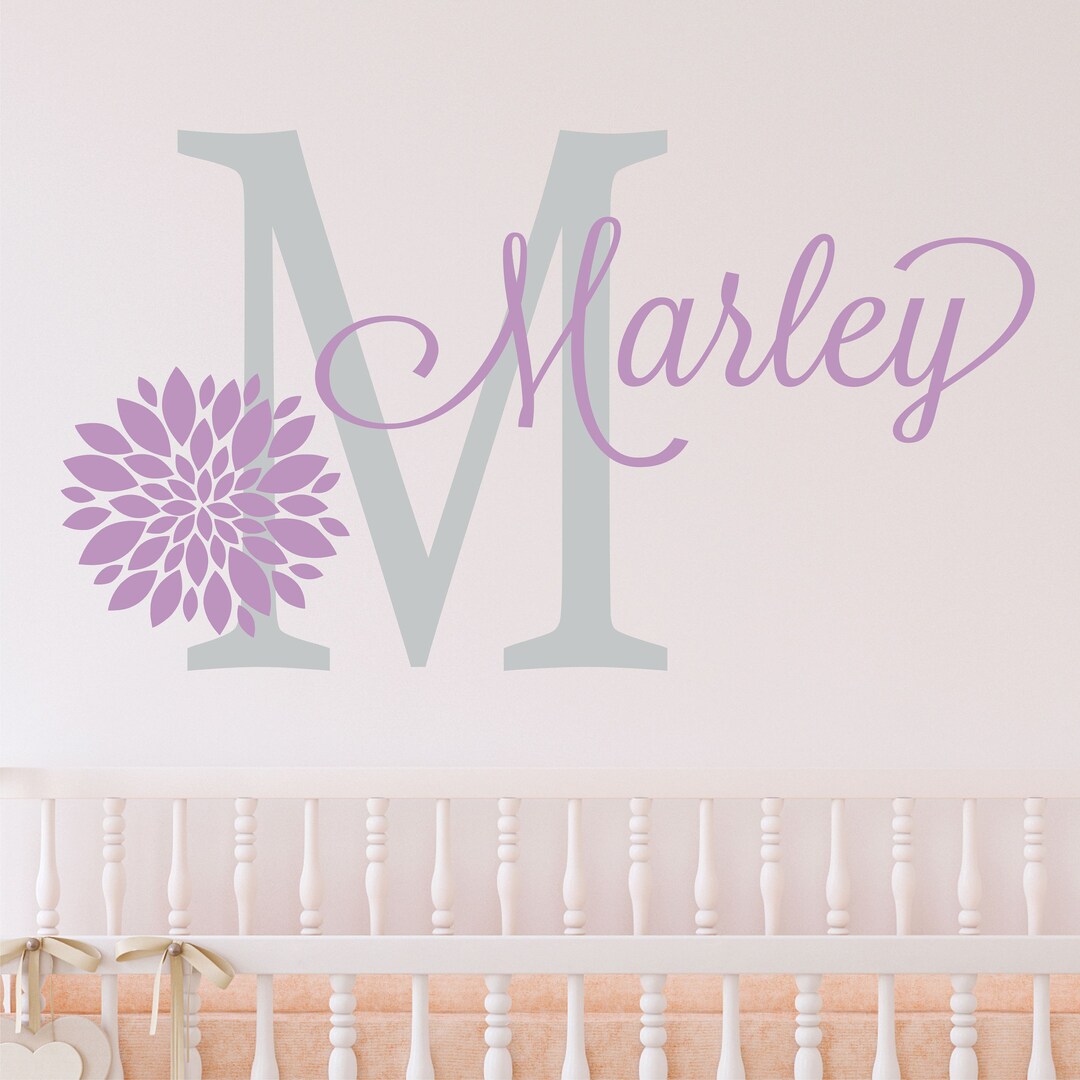 Name Wall Decal Teen Girls Room Decor Baby Girl Nursery Name Decal ...