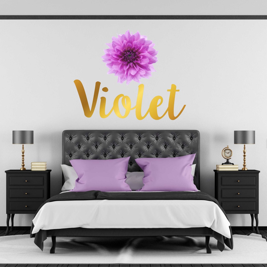 Girls Name Wall Decal Flowers - Personalized Girls Name Flower Wall ...
