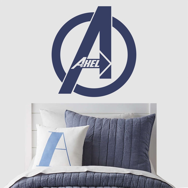 Personalized Superhero Wall Decal Boy Name Wall Decal Nursery Etsy