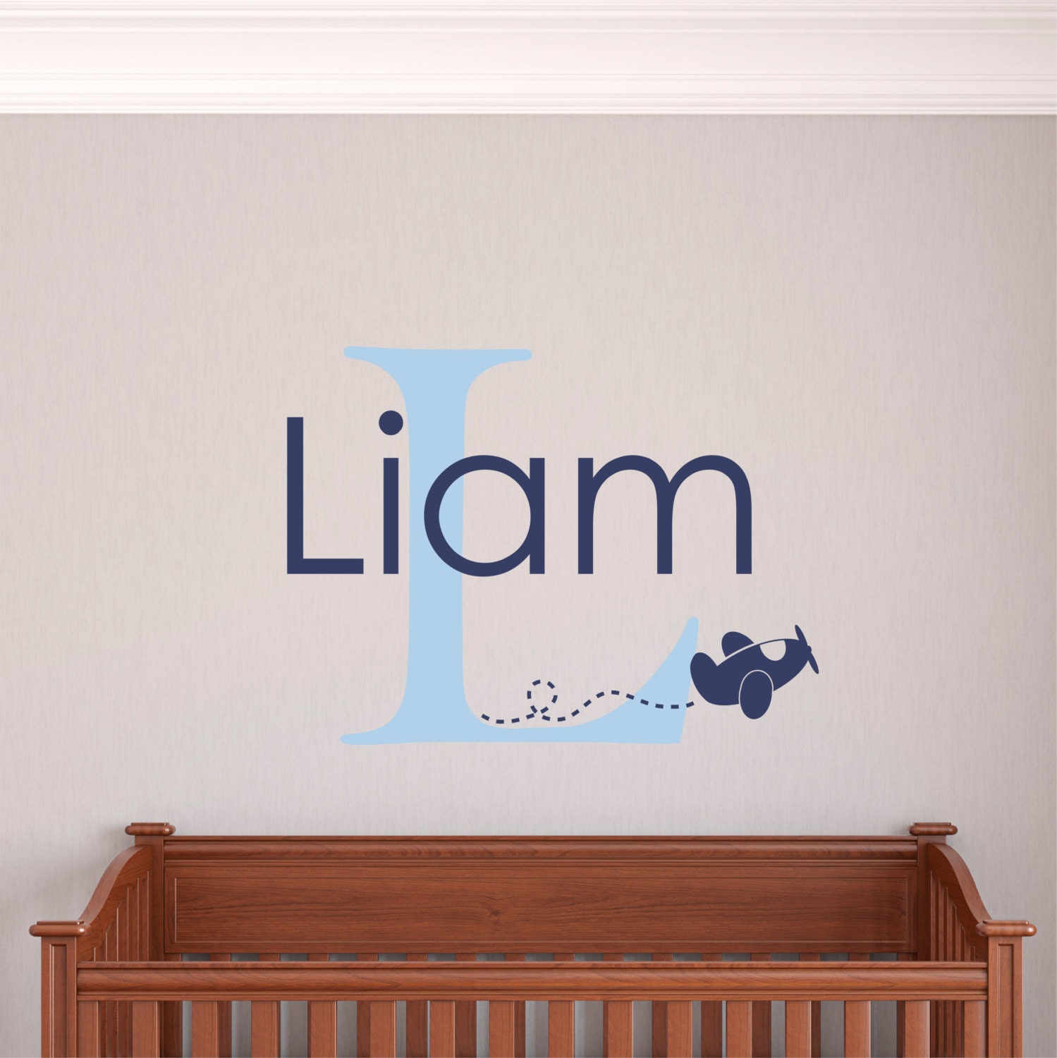 Personalized Name Airplane Wall Decal - Custom Name Airplane Wall ...