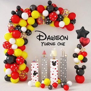 Turns One Decal - Happy Birthday Party Backdrop -  Birthday Party Decor - Personalized 1st Birthday Party Backdrop - Theme First Birthday