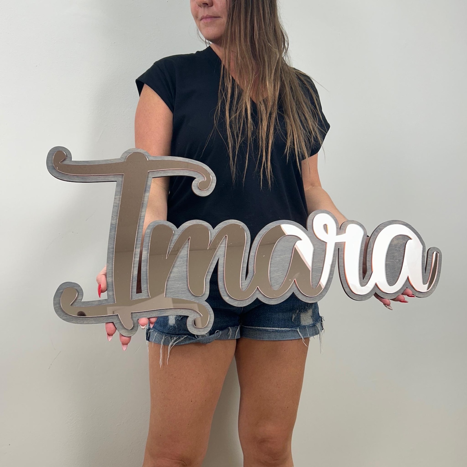 Double Layer Name Sign | Two Layer Name Sign | Personalized Wood and ...