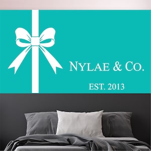Name Wall Decal -  & Co Wall Decal Sticker - Girls Name Wall Decal - Bow Wall Decal - Bow Sticker - Nursery Bow