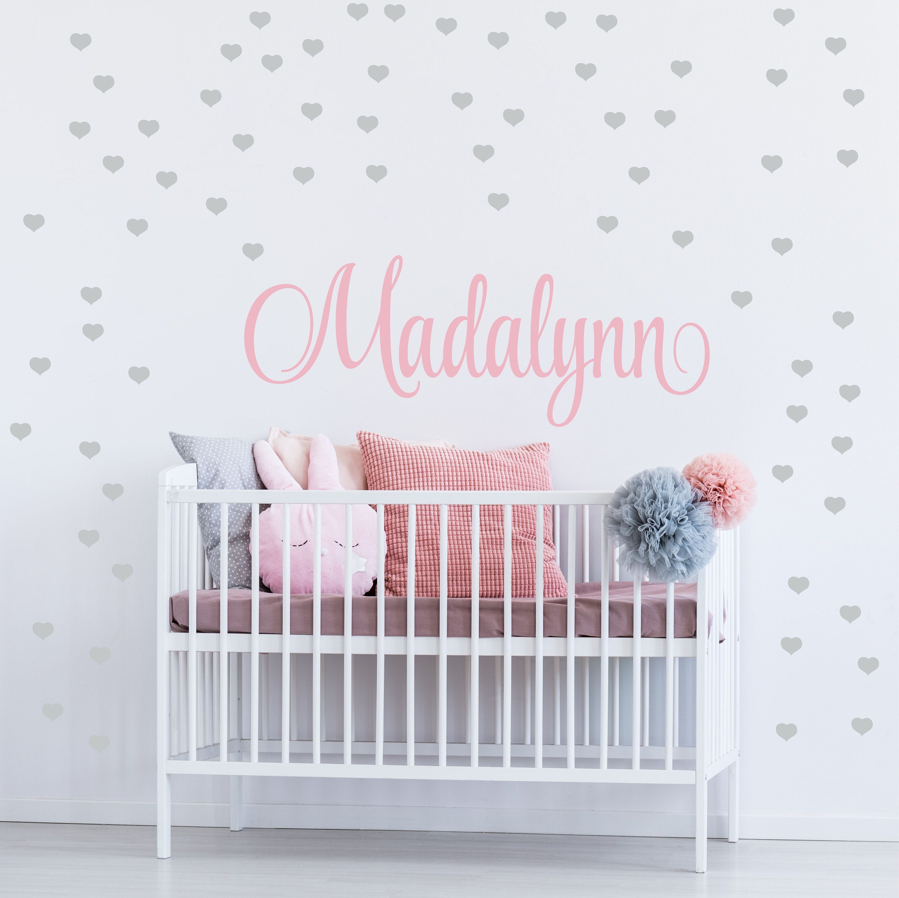 Personalized Wall Decal Girl Name Wall Decal Nursery Wall Decal ...