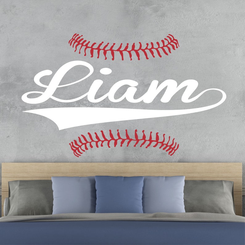 Personalized Name Baseball Wall Decal Custom Name Baseball Etsy