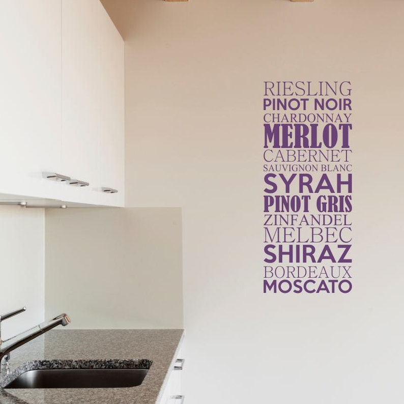 Kitchen Wine Wall Decal Sticker Etsy