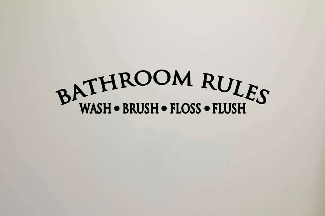 Bathroom Rules Wall Decal Sticker Etsy