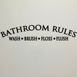 Bathroom Rules Wall Decal Sticker image 1