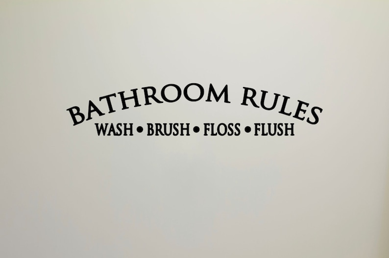 Bathroom Rules Wall Decal Sticker image 1