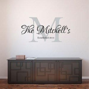 Custom Family Name Wall Decal - Personalized Name Wall Sticker - Custom Name Wall Sign - Monogram Stencil - Name and Est Wall Decor