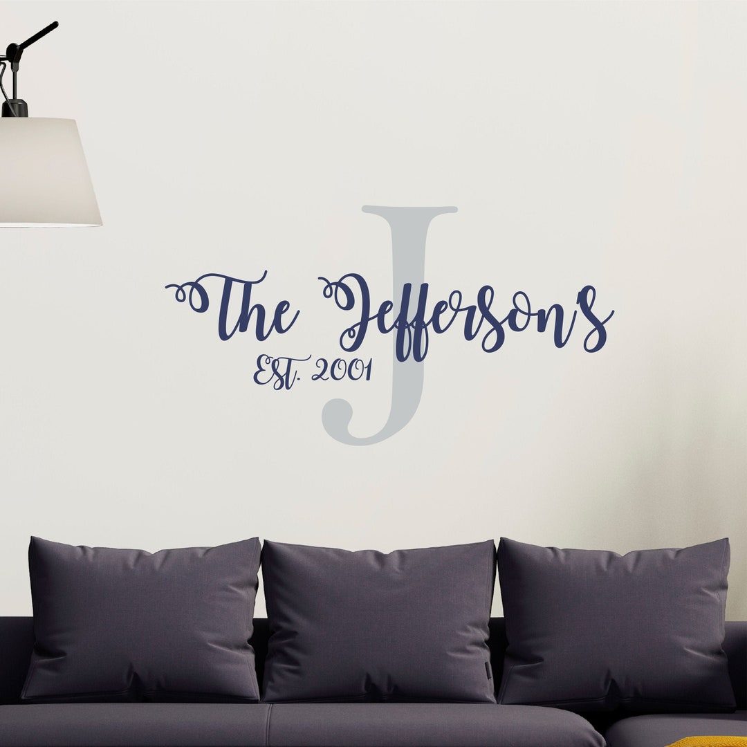 Farmhouse Family Name Wall Decal Personalized Family Name Custom Family ...