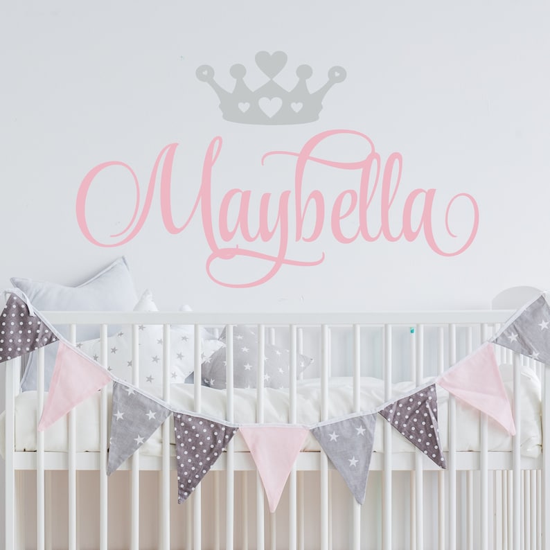 Personalized Wall Decal Girl Name Wall Decal Princess Nursery Etsy