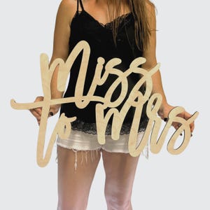 Miss to Mrs Wood Sign | Bridal Shower Sign for Chiara Wall | 3D Miss to Mrs Sign | Wood Sign for Party Backdrop | Bridal Shower Wood Sign
