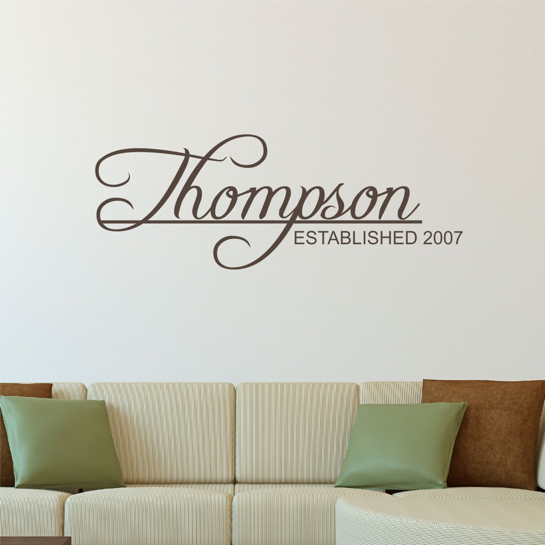 Personalized Family Name Wall Decal Custom Family Name Vinyl Etsy