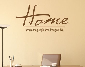 Home Where the People that Love you Live Decal - Family Wall Decal - Family Room Wall Quote - Wall Decor - Vinyl Lettering - Love Wall Decal