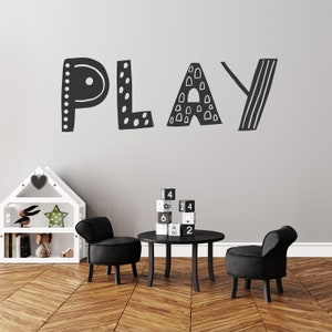 Playroom Wall Decals - Kids Playroom Decor - Nursery Decals - Geometric Decals - Modern Nursery - Modern Letter Decal - Monogram Wall Decals