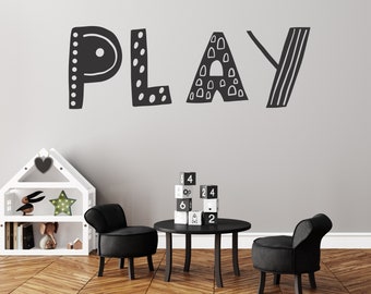 Playroom Wall Decals - Kids Playroom Decor - Nursery Decals - Geometric Decals - Modern Nursery - Modern Letter Decal - Monogram Wall Decals