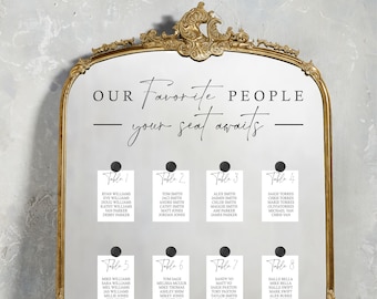 Our Favorite People your seat awaits - Wedding Seating Chart Header Decal for Mirror - Our Favorite People Welcome Sign - Wedding Welcome