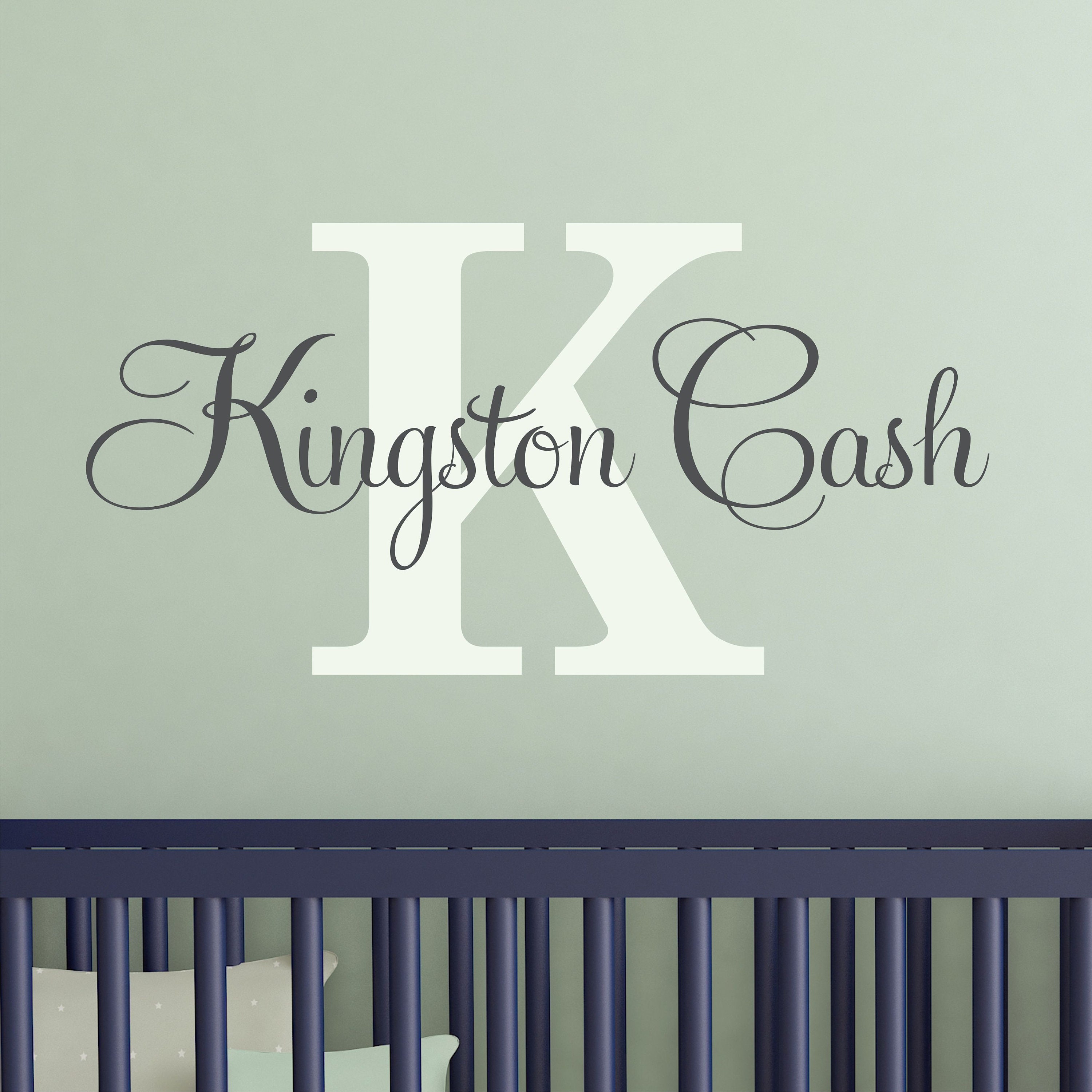 Name Wall Decal Teen Boys Room Decor Baby Boy Nursery Name Decal ...
