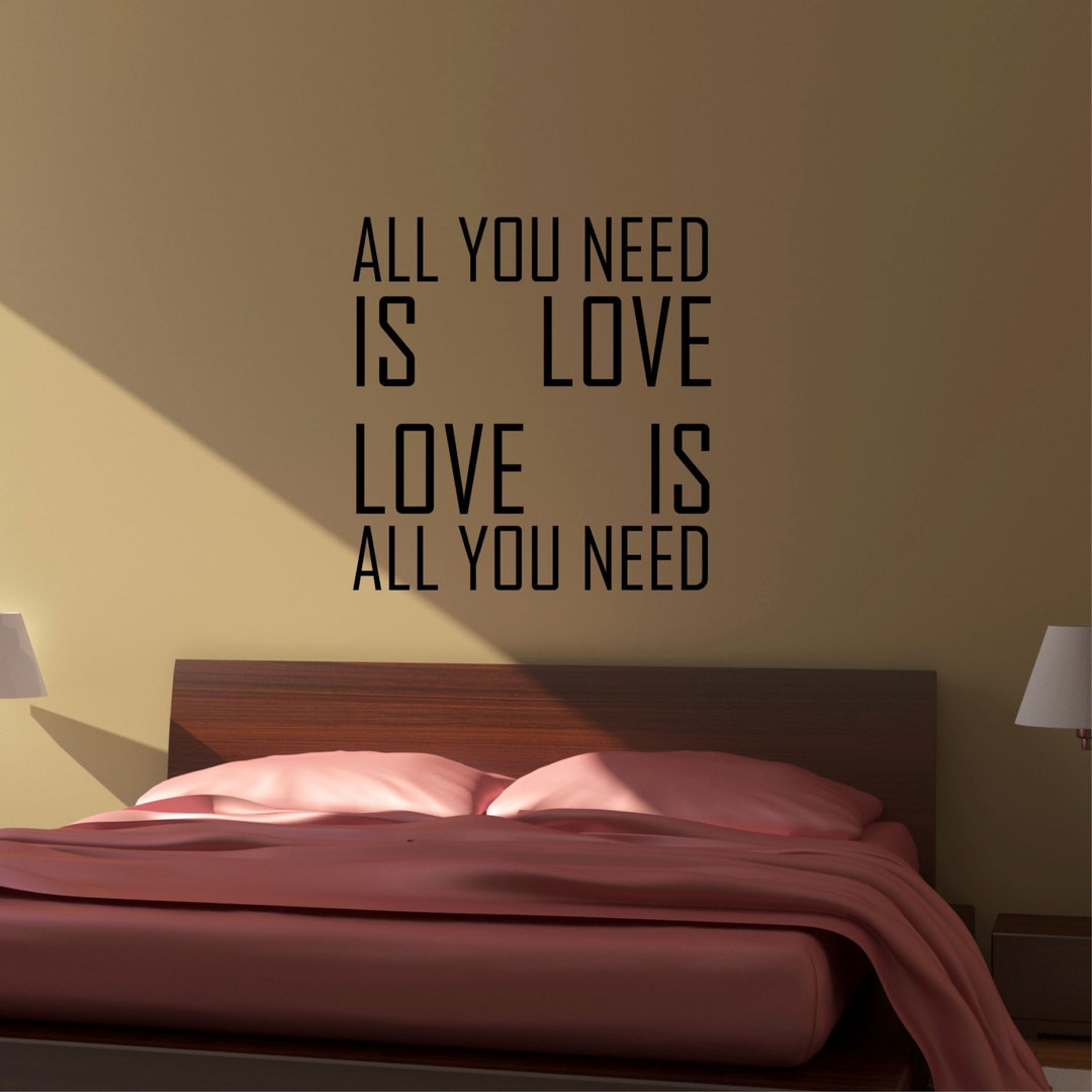 All You Need is Love Wall Decal Sticker Etsy UK