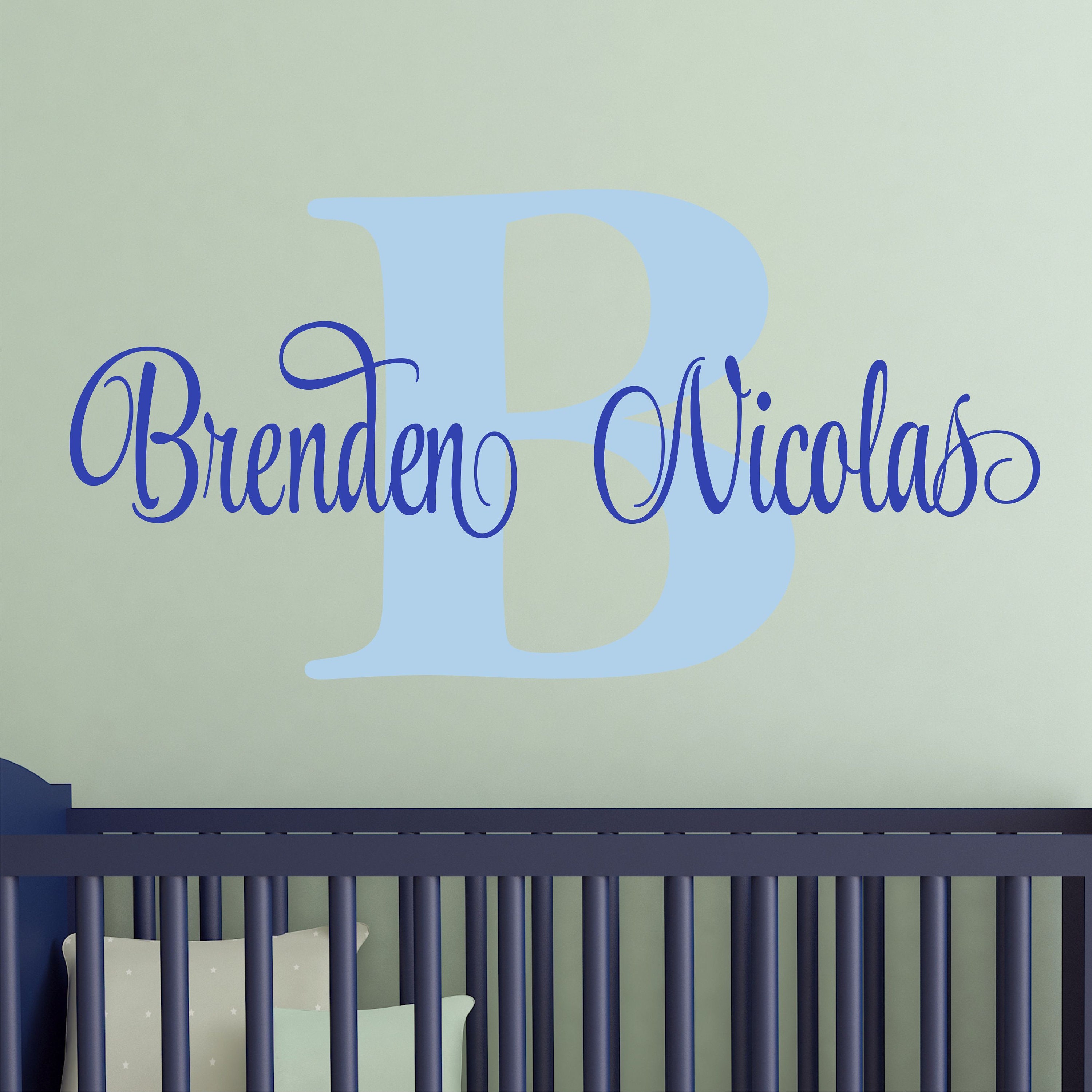 Boys Name Wall Decal Boy Name Wall Decal Wall Decor Boys Name Etsy