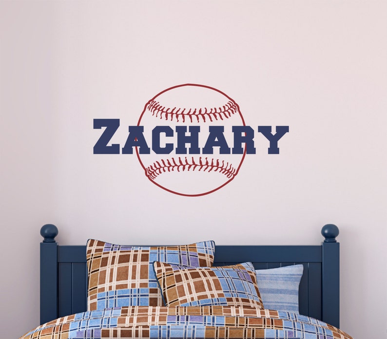 Personalized Name Baseball Wall Decal Custom Name Baseball Etsy