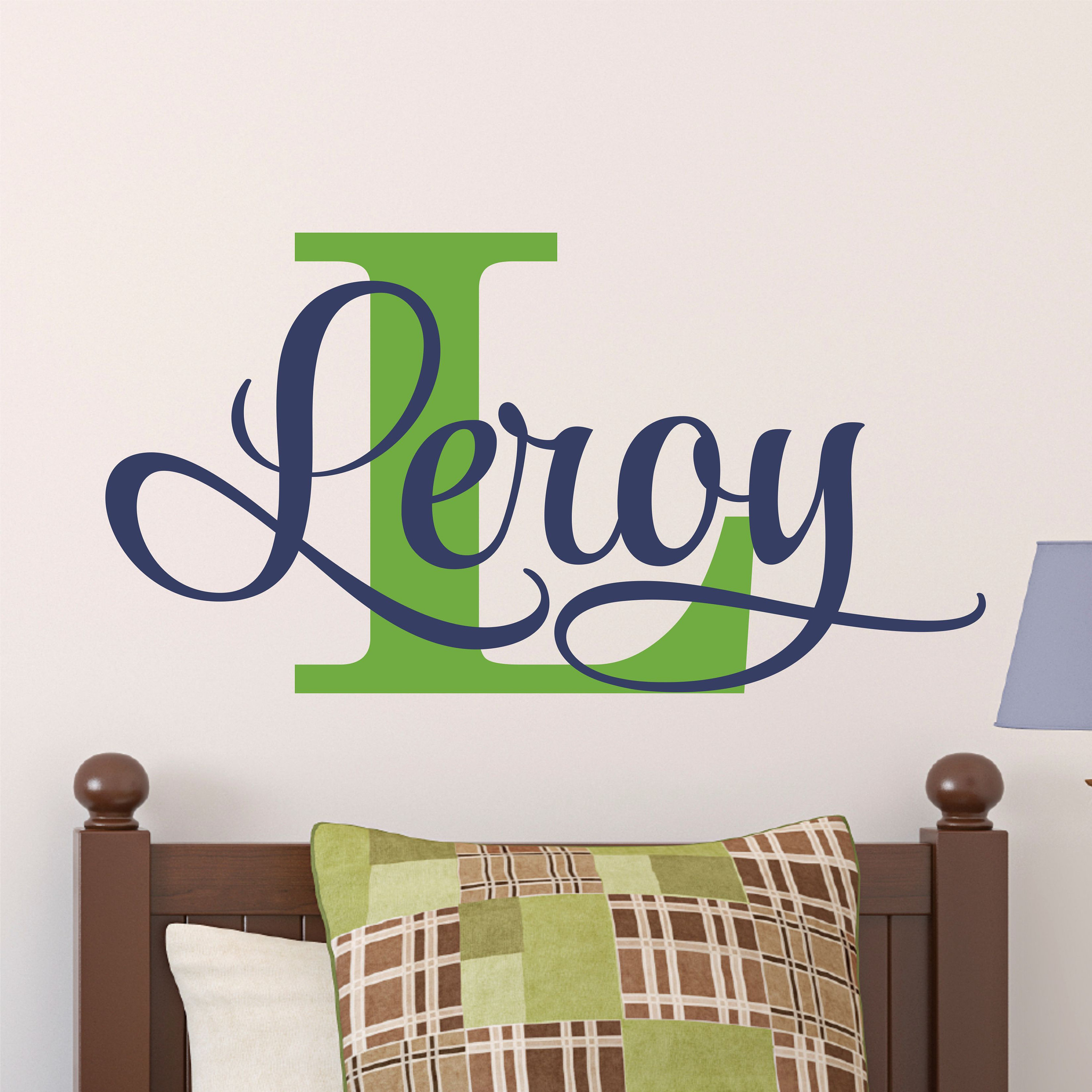 Personalized Name Wall Decal Boy Monogram Initial Fancy | Etsy