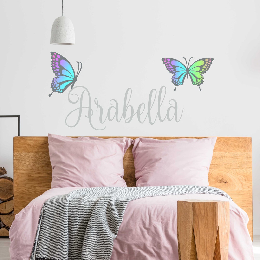 Butterfly Wall Decal Personalized Name Decal - Custom Name Butterfly ...