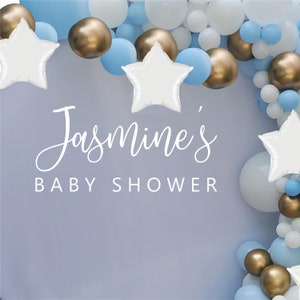 Personalized Baby Shower Decal - Baby Shower Backdrop - Personalized Name Wall Decal for Balloon Arch - Personalized Baby Shower Sticker