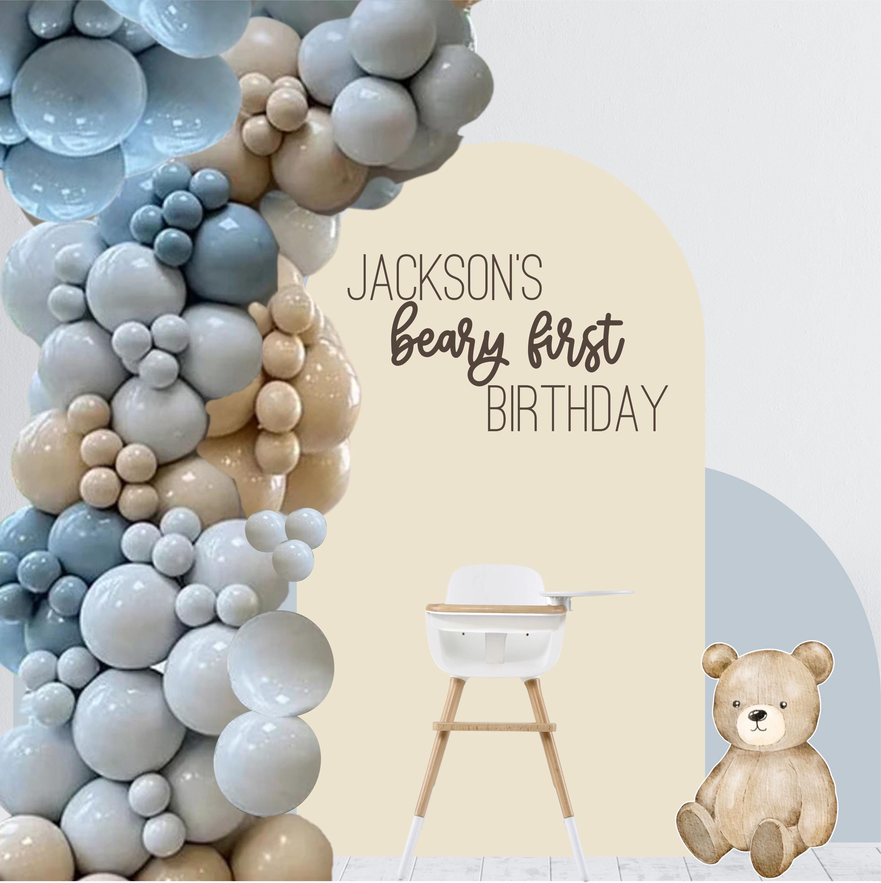 Beary First Birthday Decal - Beary 1st Theme Birthday Party Backdrop ...