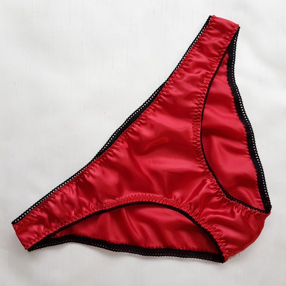 Red Satin Panties for Women. Handmade by Biscuit Couture. | Etsy