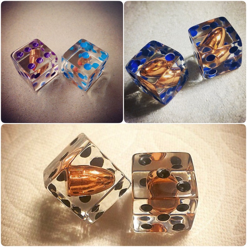 9mm Pair of Loaded Dice Taking the Phrase to A Literal Etsy