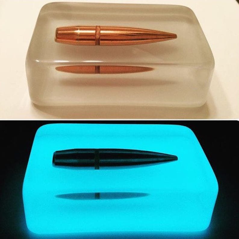 50 BMG Glow In The Dark Paperweight A Must Have For Any Gun Enthusiast, Military/LEO Or Anyone For That Matter Man Or Woman image 1