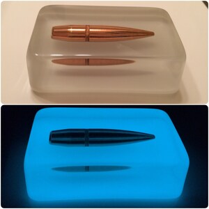 50 BMG Glow In The Dark Paperweight A Must Have For Any Gun Enthusiast, Military/LEO Or Anyone For That Matter Man Or Woman image 2