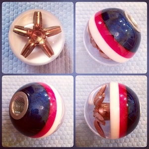 Bullet Shift Knobs - 100% Handmade and Unique - Endless Possibilities - Made To Customers Specifications - Cue Ball Size For Great Feel