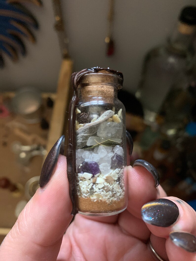 Protection Spell Jars Handmade Michigan Made Crystals Etsy