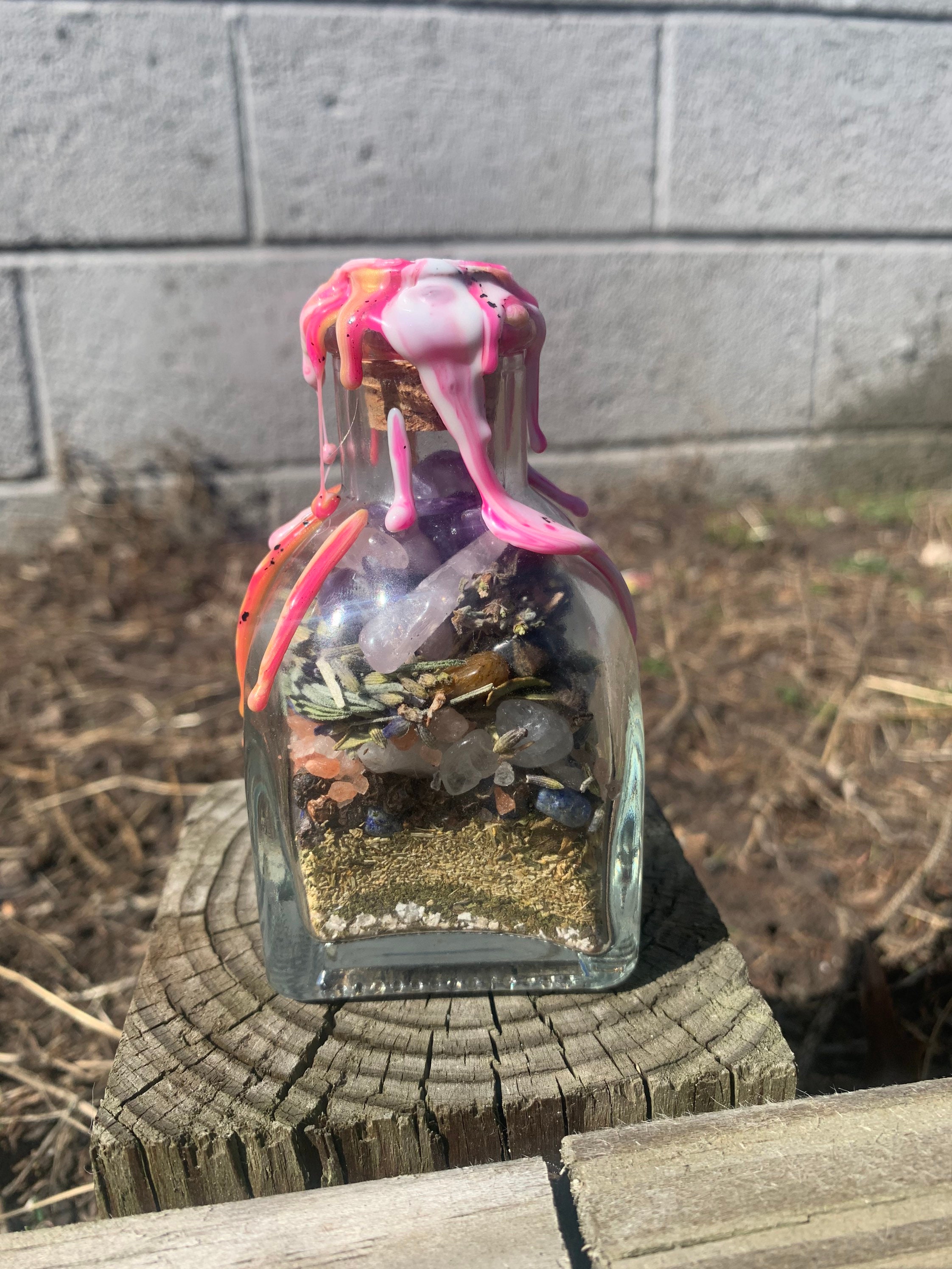 Medium Custom Spell Jar, Handmade, Michigan Made, Personalized