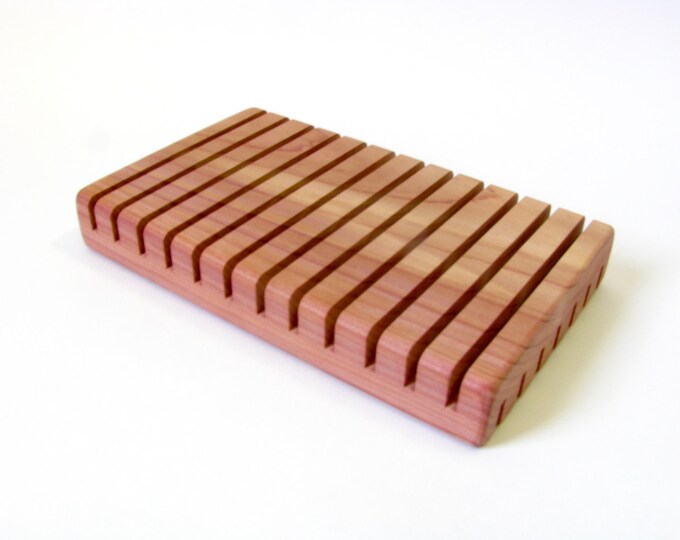 Wooden Soap Dish, Natural Aromatic Cedar, Slotted Soap Drying Tray Etsy