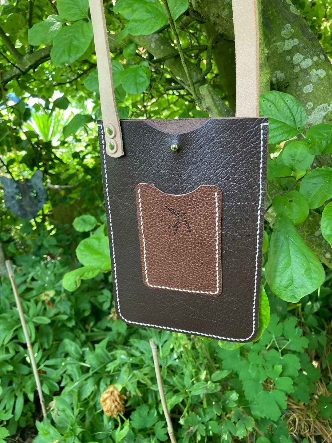 Phone Bag Leather Cross Body Pouch Sling Bag Mobile Tech Case Etsy UK