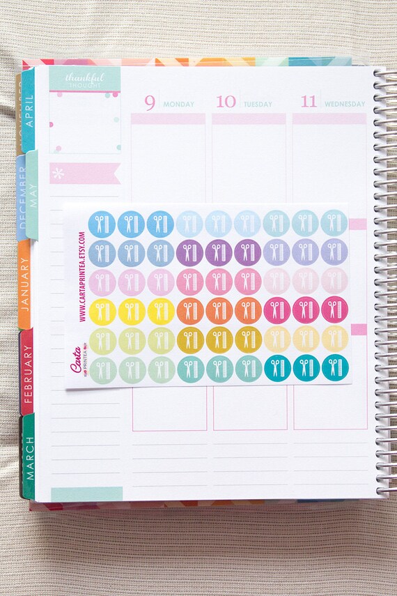 Repositionable Hair Cut Stickers Planner Stickers Beauty Etsy