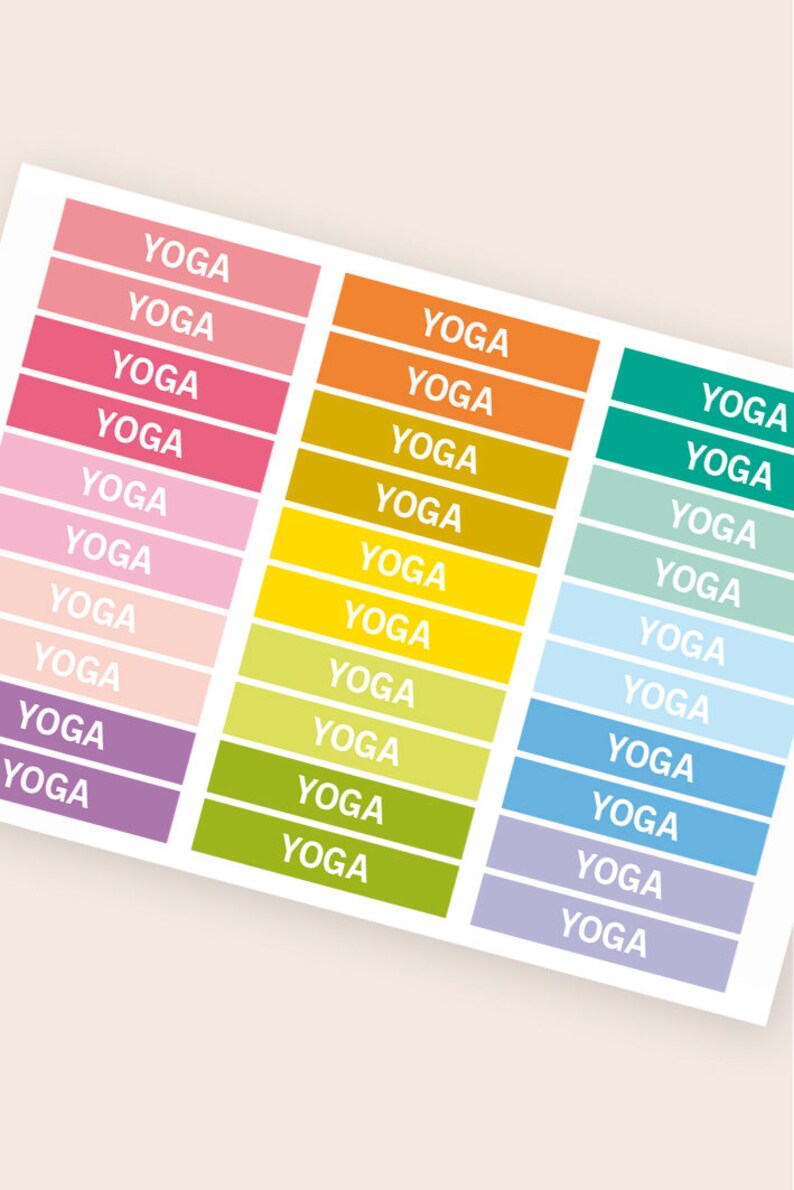 Yoga Heading stickers planner header stickers planner Etsy