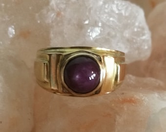 14K Vintage Pink Star Sapphire Ring